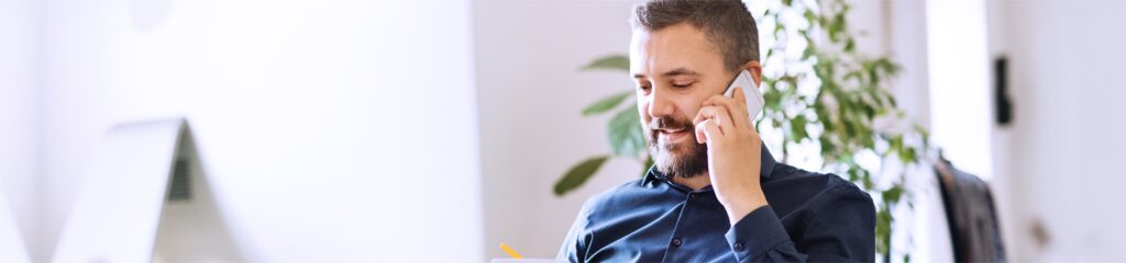 A business man talking on the phone